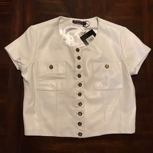 MEMBERS ONLY Faux Leather Top NWT